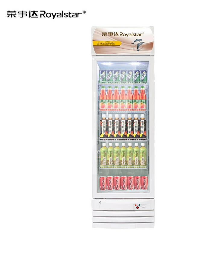 荣事达 Royalstar 单门立式展示柜 保鲜冷藏饮料柜 展示冰柜商用 带锁（白色）LC