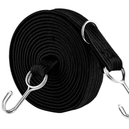 兰诗 行李绳 后备箱后座弹力绳 捆绑带 3.5米长2厘米宽 多功能弹力捆绑绳 黑色（单位：