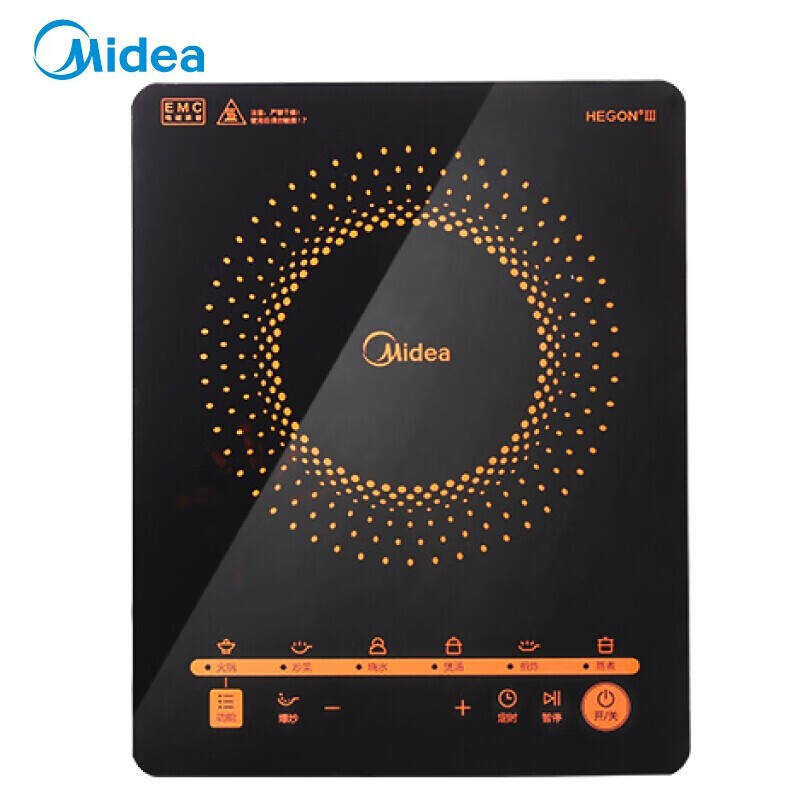 美的（Midea）电磁炉家用多功能2100w大功率4D防水触控面板过热断电保护电磁灶C21