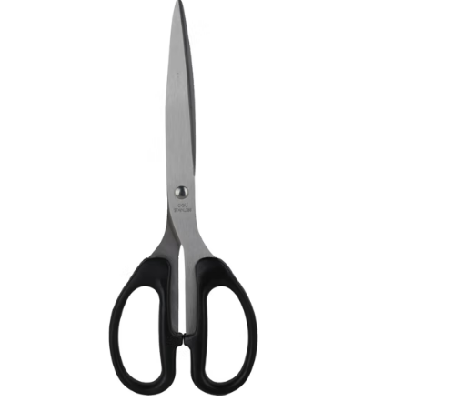 得力（deli）剪刀 21厘米长大剪刀 6010 手工剪刀 黑色