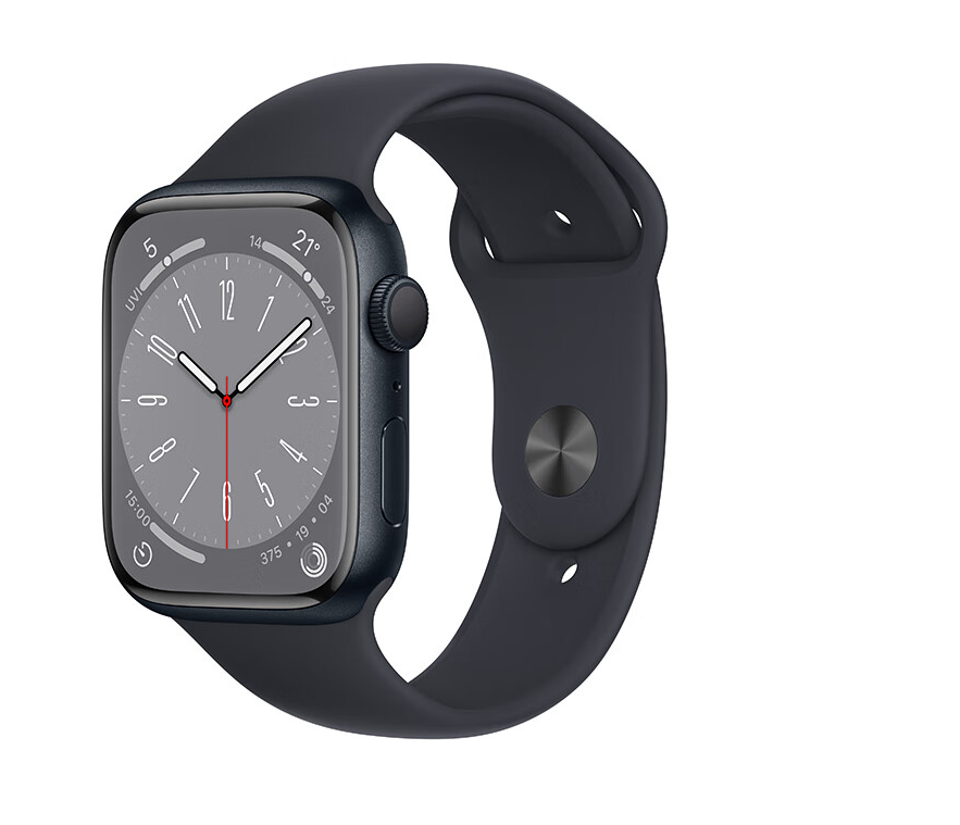 Apple Watch Series 8 智能手表GPS款45毫米午夜色铝金属表壳午夜色运
