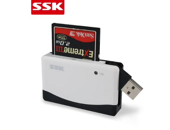 SSK 飚王USB2.0高速多合一多功能读卡器TF SD CF卡多合一读卡器057