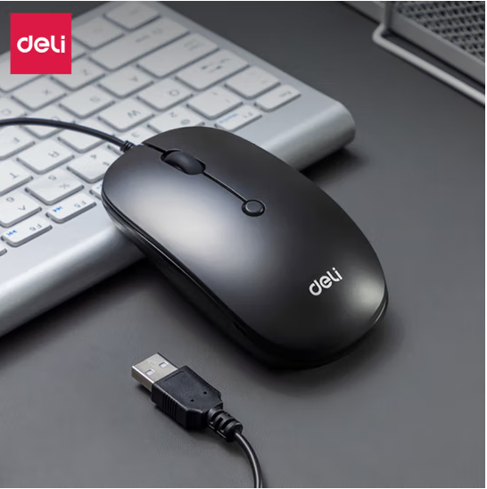 得力（deli） 鼠标有线 游戏笔记本USB办公鼠标 LN200-B有线鼠标(黑)(个)