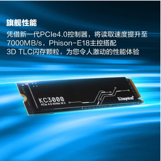 金士顿(Kingston) 2TB SSD固态硬盘 M.2接口(NVMe协议 PCIe 4