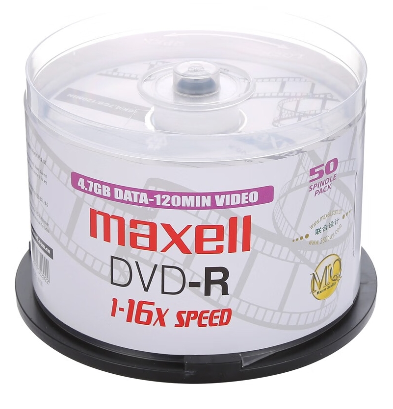 麦克赛尔（maxell）DVD-R光盘 刻录光盘 光碟 空白光盘 16速4.7G 影音系列