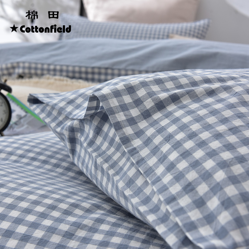 棉田（cottonfield）四件套全棉纯棉床单被套欧式简约大气床品1.8m双人床上用品格