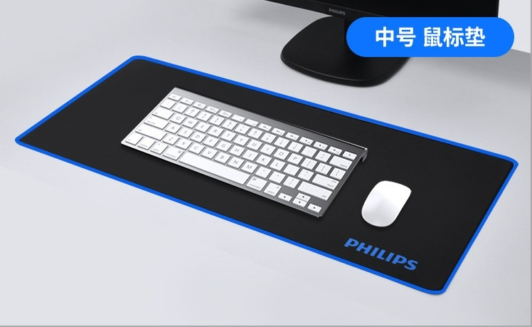飞利浦（PHILIPS）电竞游戏专业鼠标垫超大加厚锁边细面防滑键盘垫笔记本台式机办公家用简