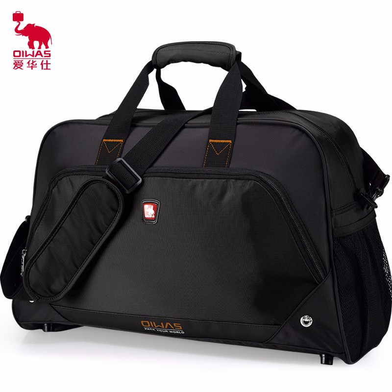 爱华仕大容量旅行袋男女运动手提包行李包短途出行斜挎旅行包7003黑色