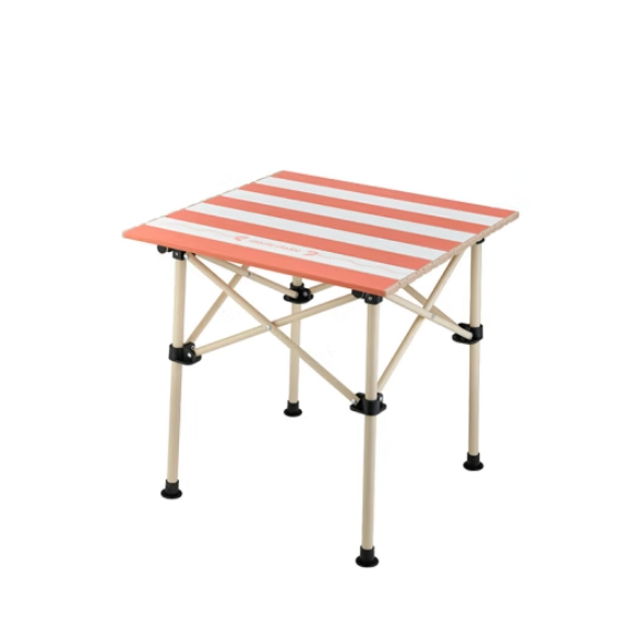 MARIE CLAIRE铝合金小号露营野餐桌折叠桌椅套装MCT004 红白条(桌)+椅（羽
