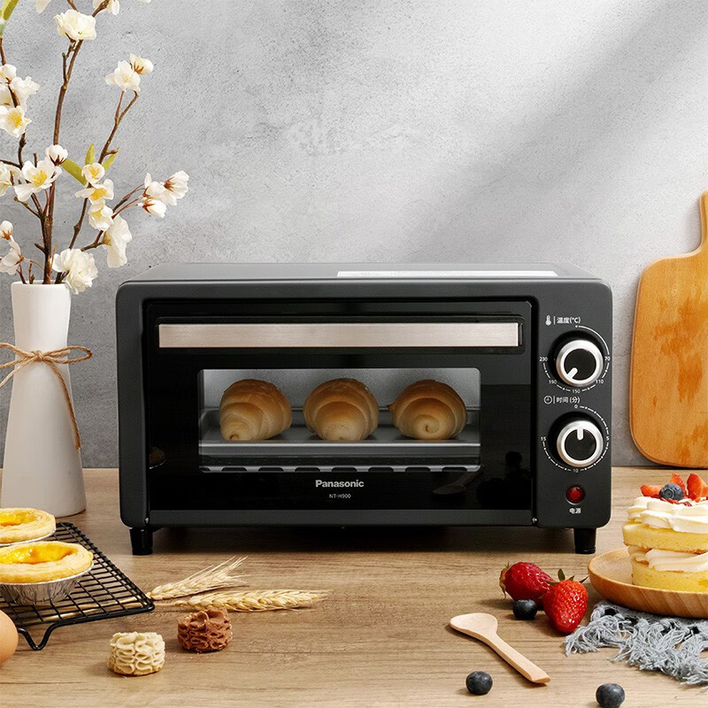 松下  家用电烤箱9L 小型双层烘焙多功能烤蛋糕全自动迷你烤箱 NT-H900HSQ