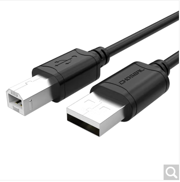 秋叶原（CHOSEAL）高速Type-B打印线 USB2.0方口传输 黑色打印机线QS53