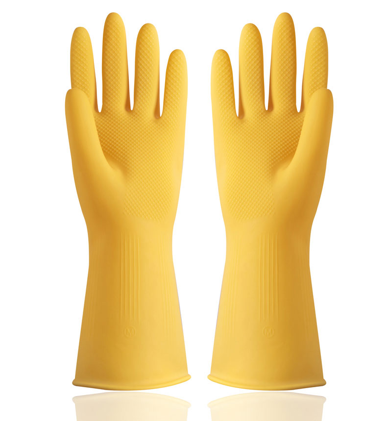 国产 橡胶手套(蓝包）M码黄色 S418 ZY
